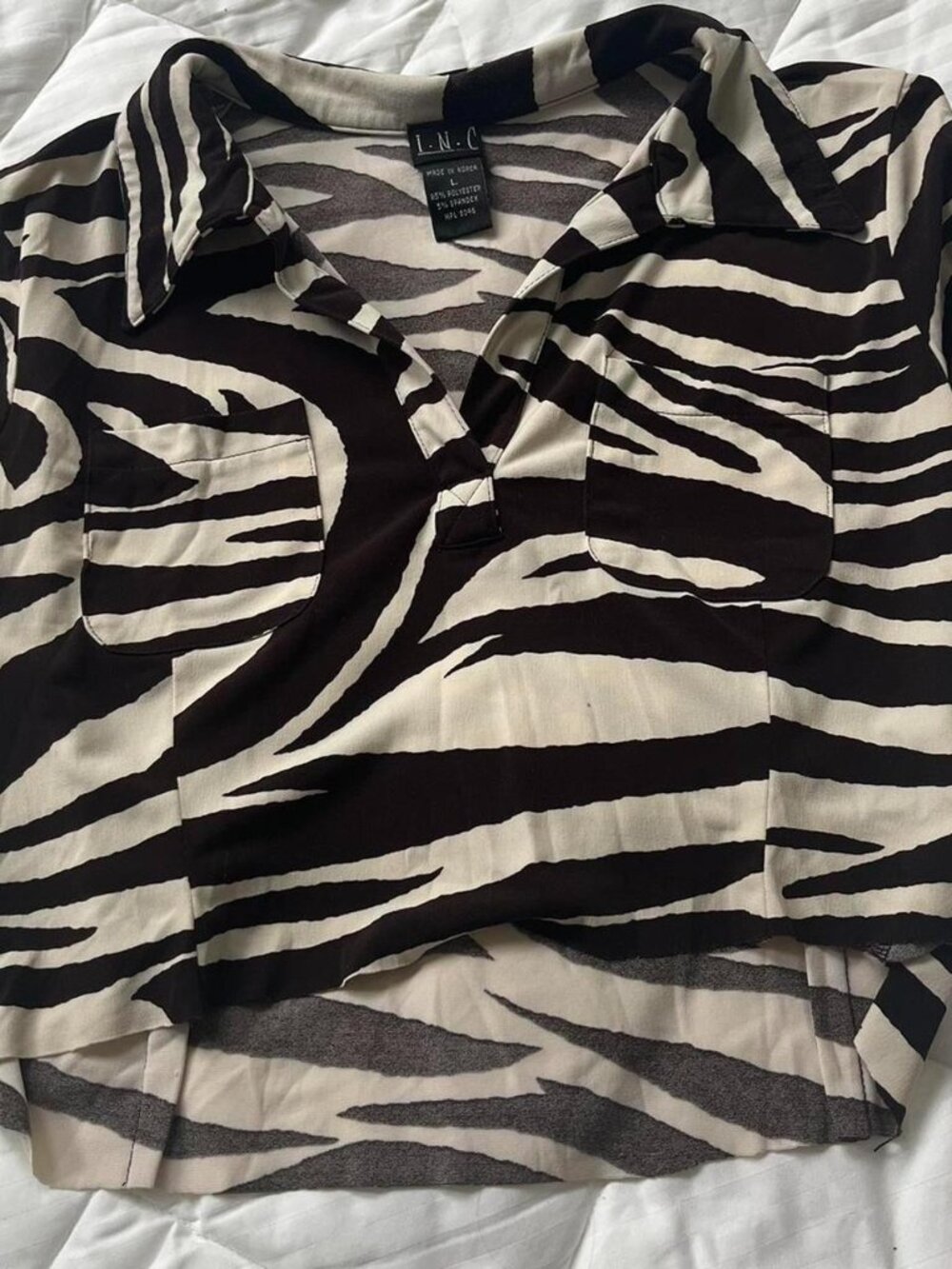 Vintage 90s Zebra Print Crop Top